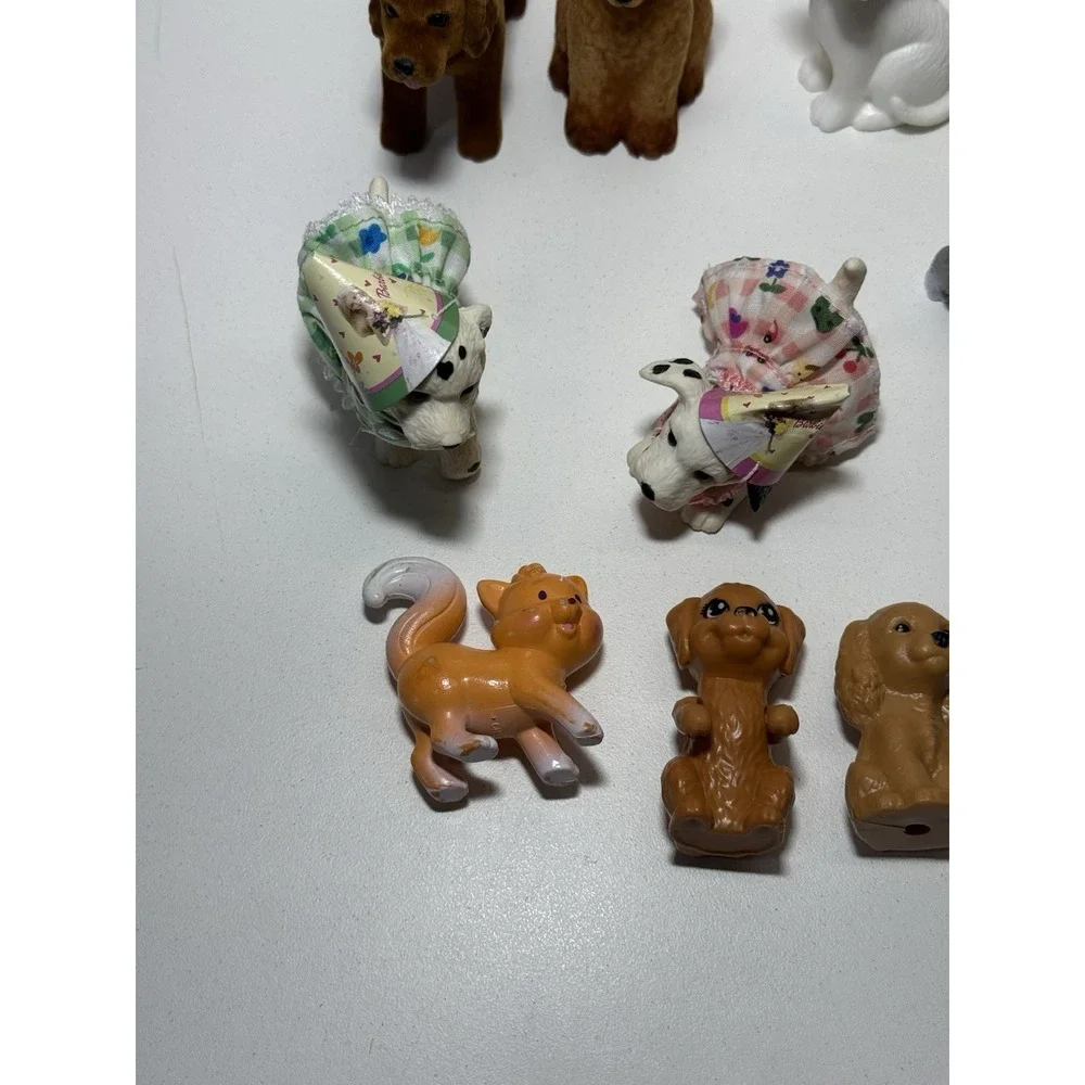 Barbie Pet Lot of 14. Marshmallow Cat, Dalmatian , Flocked Lab, Poodles +